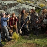 Peter Jackson y los actores en el rodaje