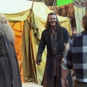 Ian McKellen, Luke Evans y Peter Jackson