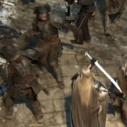 Thranduil lucha con los Orcos