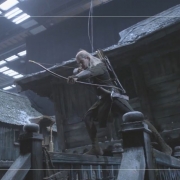 Orlando Bloom rodando una escena de acción