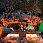 Peter Jackson en una pausa del rodaje