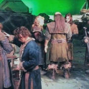 Filmación en el decorado de Erebor