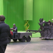 Graham McTavish, Dean O'Gorman, Aidan Turner y Ken Stott en el carro