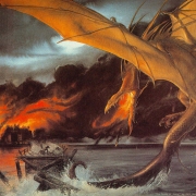 Smaug destruye la Ciudad del Lago
