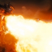 Smaug abrasa la Ciudad del Lago