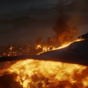 Smaug abrasa la Ciudad del Lago