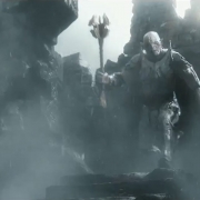 Azog listo para saltar en la Colina del Cuervo