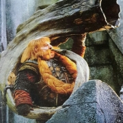 Bombur sopla un gran cuerno