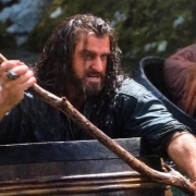 Thorin en uno de los barriles