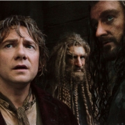 Bilbo, Nori y Thorin en Esgaroth