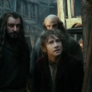 Bilbo, Thorin y Dwalin en Esgaroth