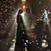 The Lord of the Rings: The Rings of PowerGaladriel (Morfydd Clark) and Elendil (Lloyd Owen) review historical documents in Númenor.CR: Matt Grace / Prime Video