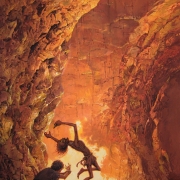 Frodo y Gollum en la Grieta del Destino