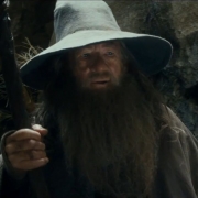 Gandalf y Bilbo antes de llegar a Rivendel