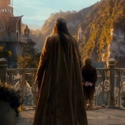 Elrond y Bilbo en Rivendel