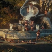 Los Enanos en una fuente