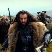 Thorin, Óin, Balin y Dwalin huyendo