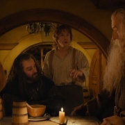 Bofur, Thorin, Bilbo, Gandalf y Dwalin