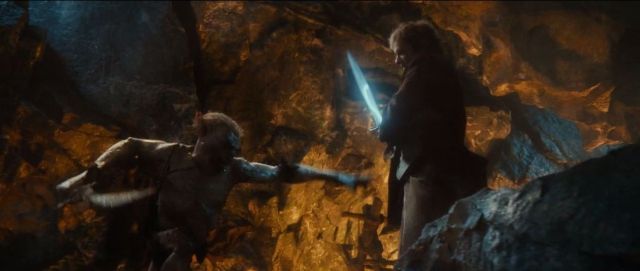 Bilbo lucha con un Trasgo