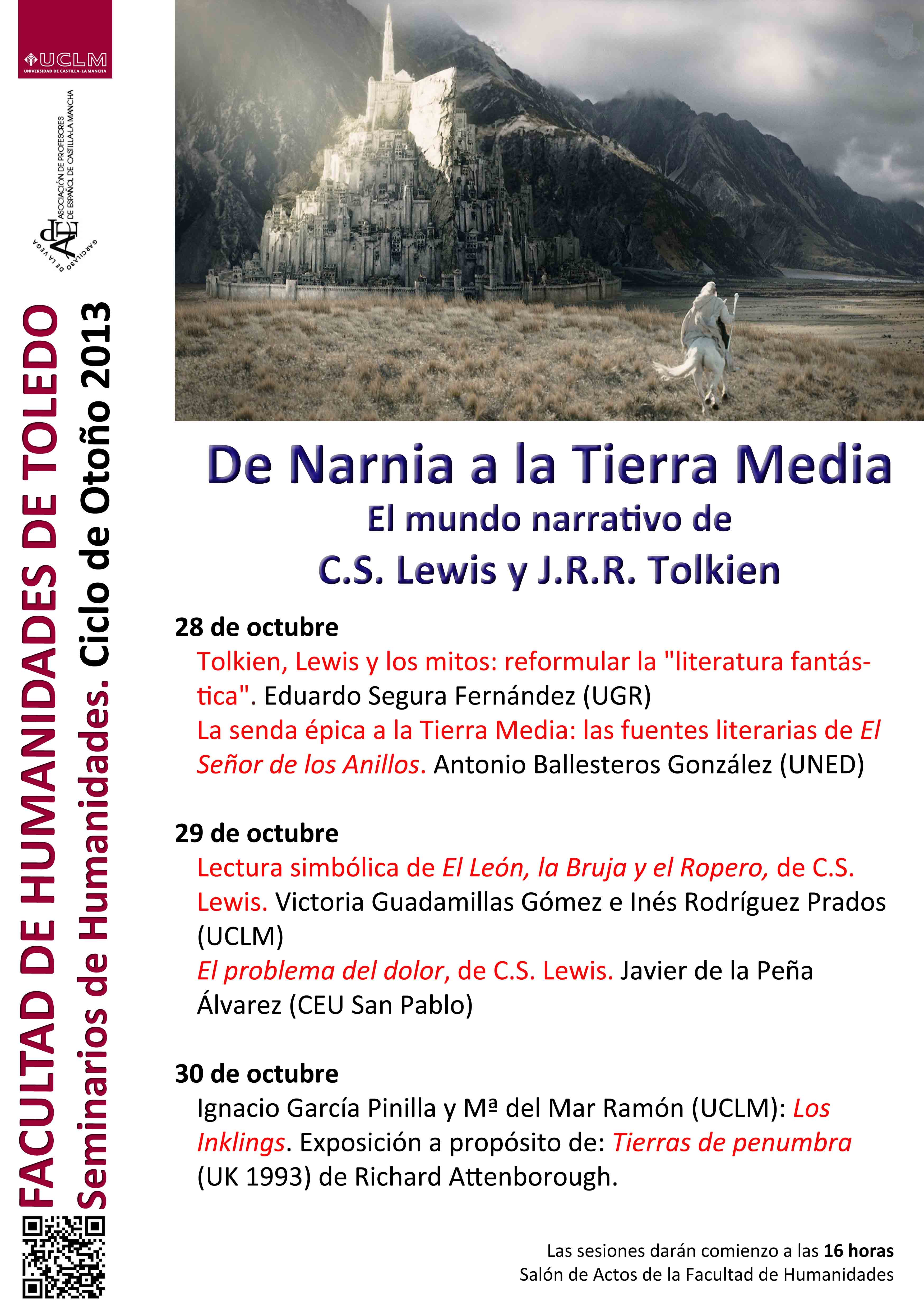 De Narnia a la Tierra Media. El Mundo Narrativo de CS Lewis y JRR Tolkien actividad-de-narnia-a-la-tierra-media_cartel