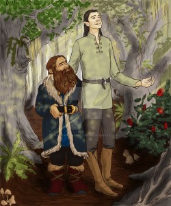 Legolas y Gimli en Fangorn, según Mama Llama
