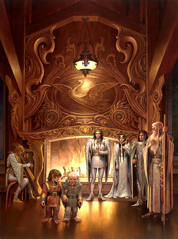 La Sala del Fuego de Rivendel, según Stephen Hickman