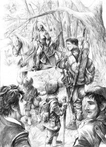 Glorfindel encuentra a Aragorn y los Hobbits, según Abe Papakhian