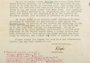 A subasta una carta en la que J.R.R. Tolkien explica la creación de Estela Bolger