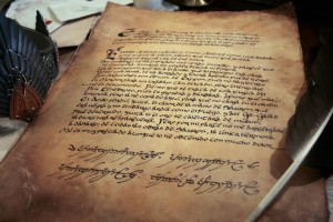 Réplica del pergamino de Isildur
