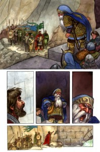 Bardo parlamenta con Thorin, según el artista estadounidense David T Wenzel Bardo parlamenta con Thorin, según David T Wenzel