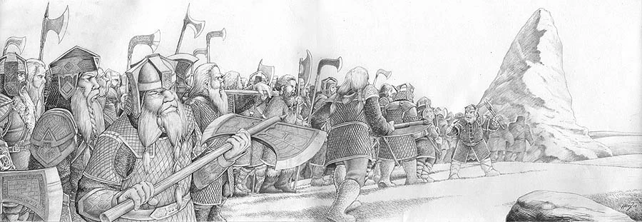 13-11-2941 Dáin y los enanos de las Colinas de Hierro llegan a la Montaña Solitaria