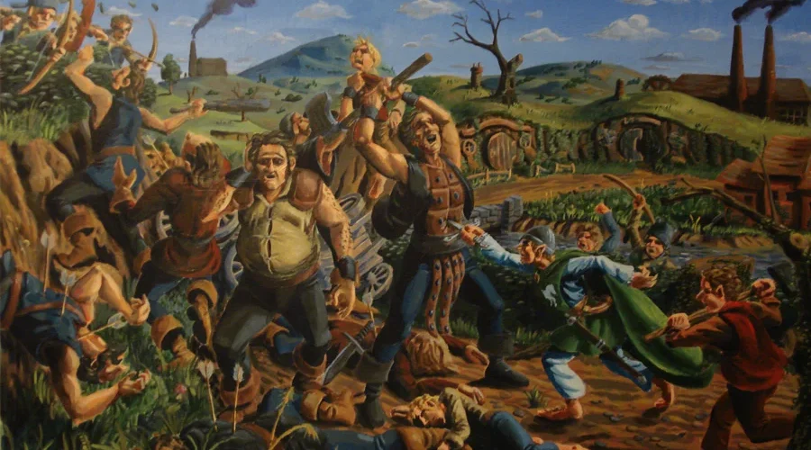 02-11-3019 Un grupo de rufianes se enfrentan con los hobbits sublevados. Sam va a buscar al Tío
