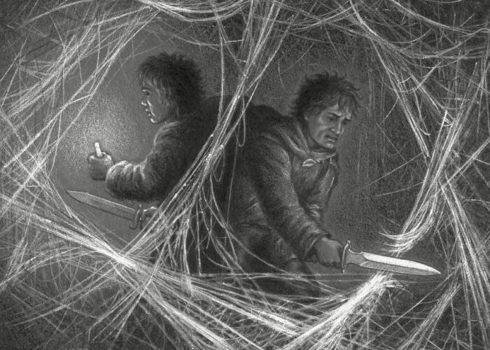 12-03-3019 Gollum regresa de su encuentro con Ella-Laraña y lleva a Frodo y Sam al Antro de Ella-Laraña