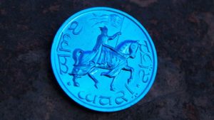 Moneda de mithril de la coronación de Aragorn de Shire Post Mint