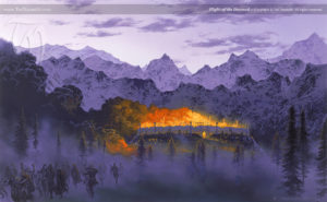 La huida de Gondolin, según el artista canadiense Ted Nasmith