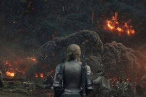 Galadriel frente a la erupción del Orodruin