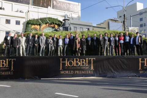 El equipo de El Hobbit en la premiere