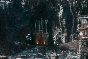 La puerta principal de Erebor vista desde Valle