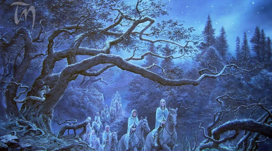 24-09-3018 Frodo, Sam y Pippin se encuentran con uno de los Jinetes Negros por la mañana y con otro cerca del Bosque Cerrado, pero se aleja al oír los cantos de los Elfos