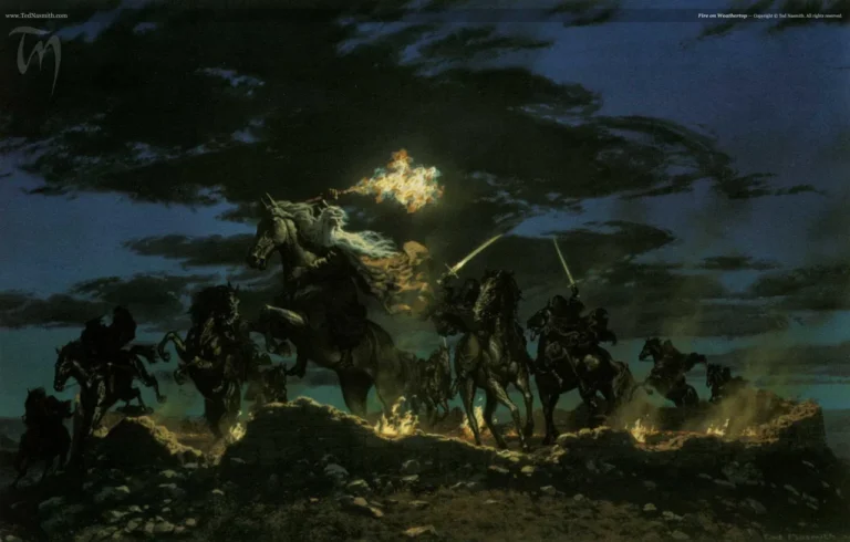 Gandalf se enfrenta a los Nazgûl en la Cima de los Vientos
