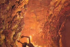 Frodo y Gollum en la Grieta del Destino