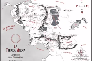 Mapa de la Tierra Media en blanco y negro de Juan M. Villa