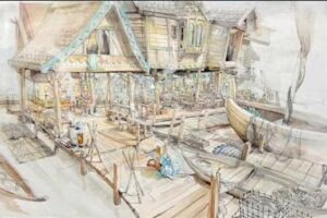 Boceto del mercado de Esgaroth