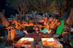 Peter Jackson en una pausa del rodaje