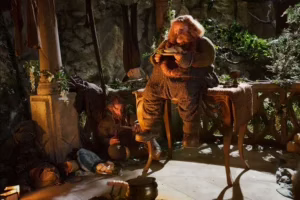 Nori y Bombur en la casa de Beorn