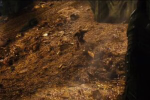 Bilbo corre por el tesoro de Smaug
