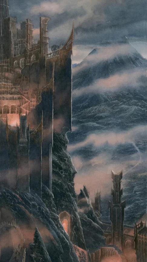 La construcción de Barad-Dûr, por Alan Lee