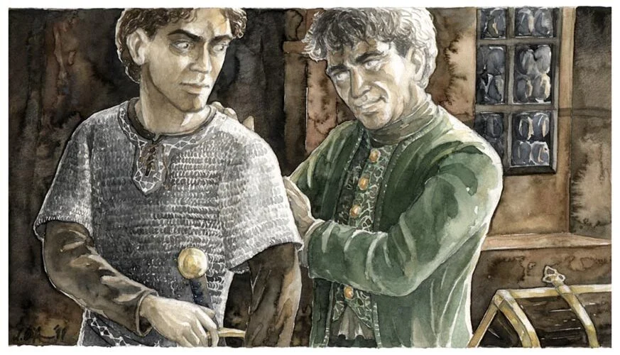 24-10-3018 Elrond organiza una fiesta en la que Frodo conoce a Glóin, y después se reúne con Bilbo en el Salón del Fuego.