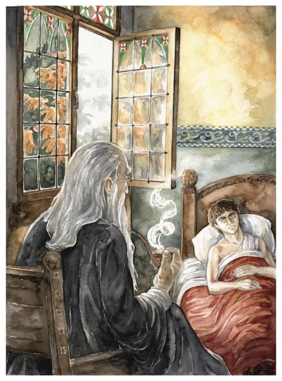 Anke Eißmann - Gandalf and Frodo in Rivendell