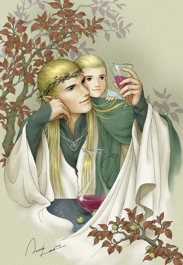 Thranduil y Legolas, por Anna Lee